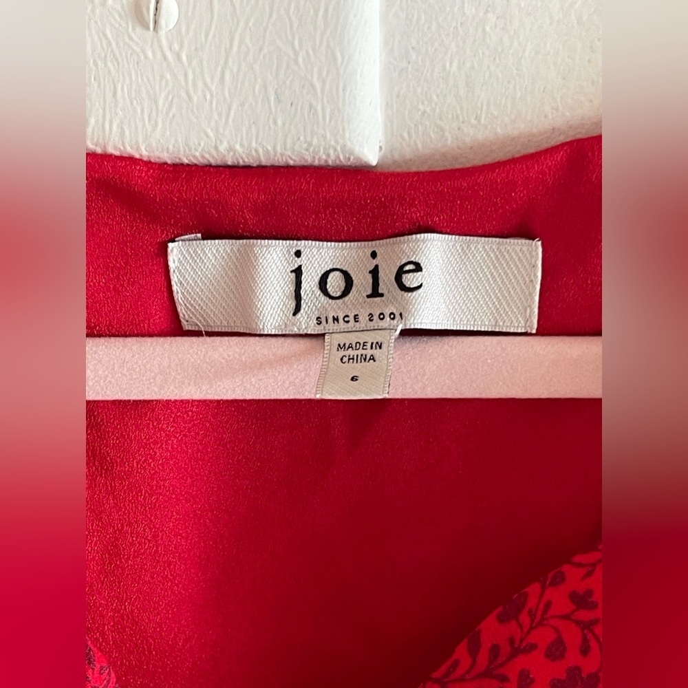 Joie Adanson Mini French Girl Red Dress in True Red Frilly Plum Perfect Sz Small - Picture 5 of 9